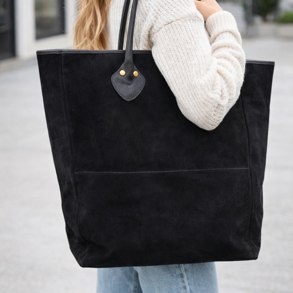 Gucci Handbags - Gucci Black Suede Tote Bag